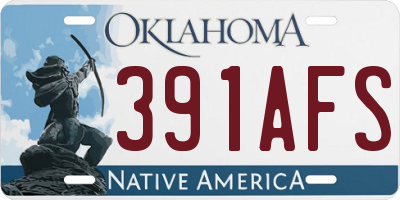 OK license plate 391AFS