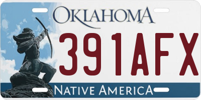 OK license plate 391AFX