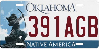 OK license plate 391AGB