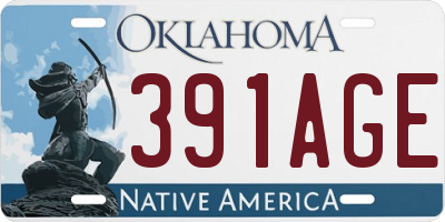 OK license plate 391AGE