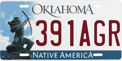 OK license plate 391AGR