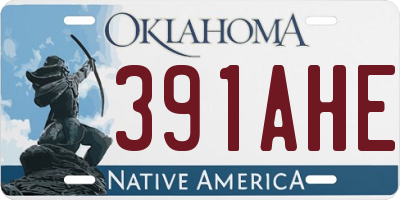 OK license plate 391AHE