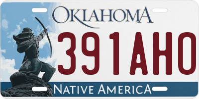 OK license plate 391AHO