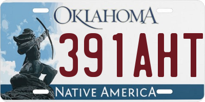OK license plate 391AHT