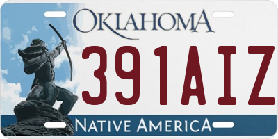 OK license plate 391AIZ