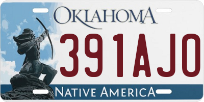 OK license plate 391AJO