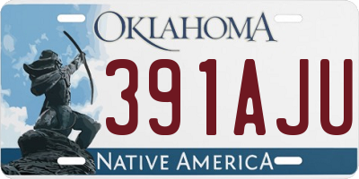 OK license plate 391AJU