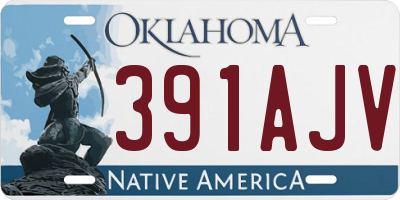 OK license plate 391AJV