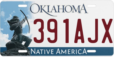 OK license plate 391AJX