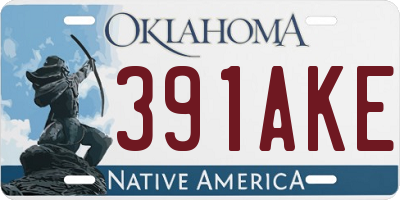 OK license plate 391AKE