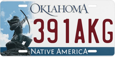 OK license plate 391AKG