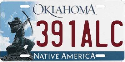 OK license plate 391ALC