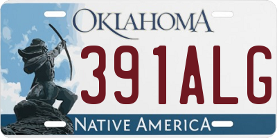 OK license plate 391ALG