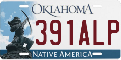 OK license plate 391ALP