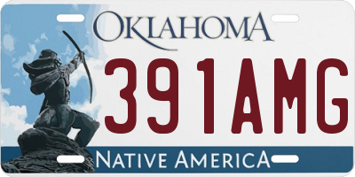 OK license plate 391AMG