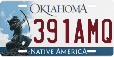 OK license plate 391AMQ