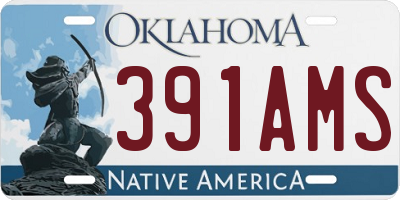 OK license plate 391AMS