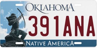 OK license plate 391ANA