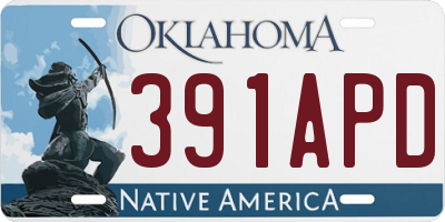 OK license plate 391APD