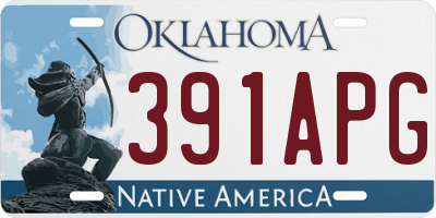 OK license plate 391APG