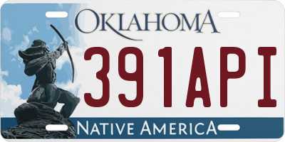 OK license plate 391API