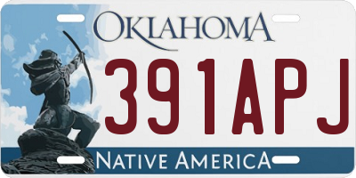 OK license plate 391APJ