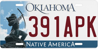 OK license plate 391APK