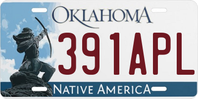 OK license plate 391APL
