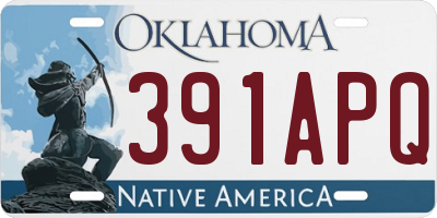 OK license plate 391APQ