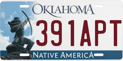 OK license plate 391APT