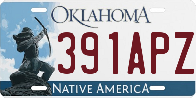 OK license plate 391APZ