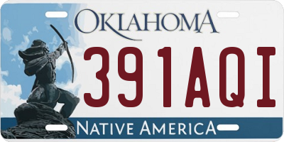 OK license plate 391AQI