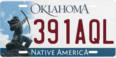 OK license plate 391AQL