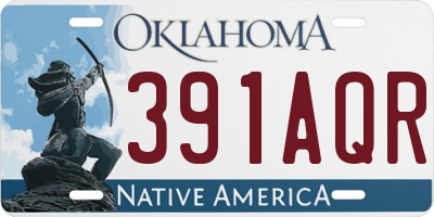 OK license plate 391AQR