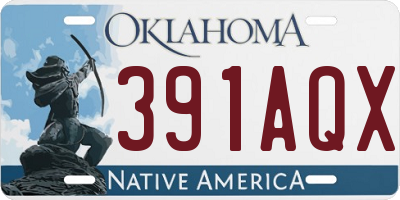 OK license plate 391AQX