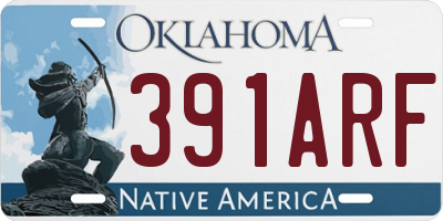 OK license plate 391ARF