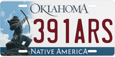 OK license plate 391ARS