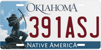 OK license plate 391ASJ