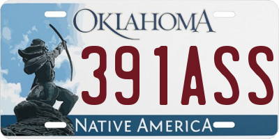 OK license plate 391ASS