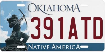 OK license plate 391ATD