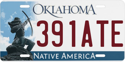 OK license plate 391ATE