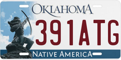 OK license plate 391ATG