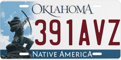 OK license plate 391AVZ