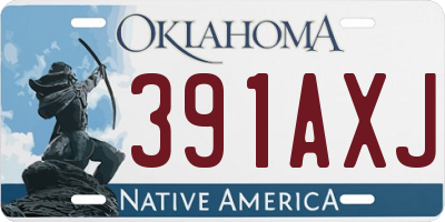 OK license plate 391AXJ
