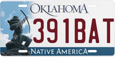 OK license plate 391BAT