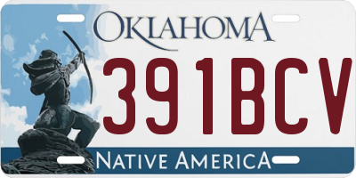 OK license plate 391BCV