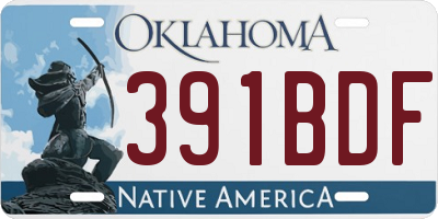 OK license plate 391BDF