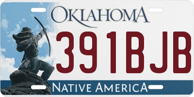 OK license plate 391BJB