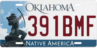 OK license plate 391BMF