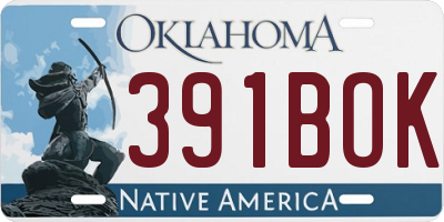 OK license plate 391BOK